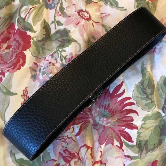 Vtg Y2K ANN TAYLOR LOFT Size Medium Dual Buckle Belt LEATHER Dual Buckle Brass - Picture 5 of 16